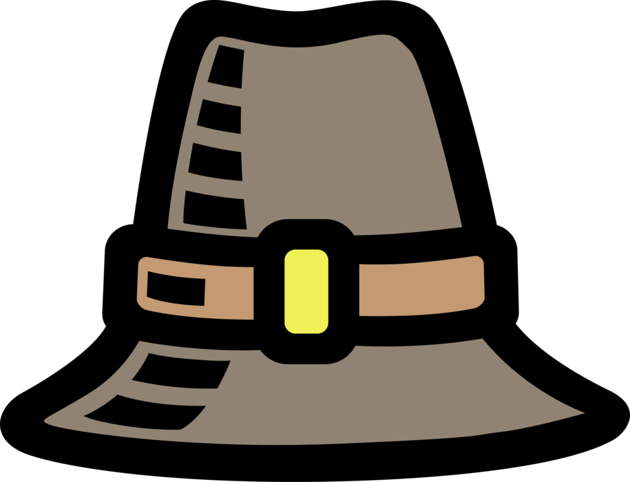 Vector Illustration of Mayflower Pilgrim Pioneer Hat Headgear