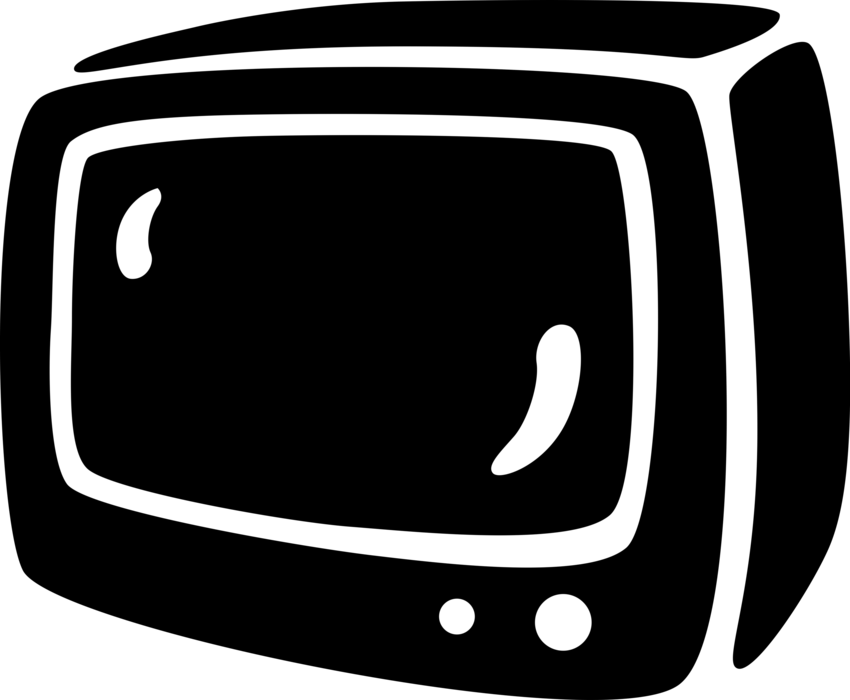 Vector Illustration of Television or TV Set Mass Medium, for Entertainment, Education, News, and Advertising