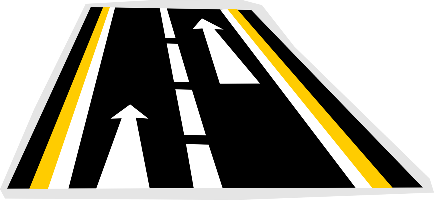 Vector Illustration of Interstate Highway Expressway Motorway with Two-Way Traffic Arrows