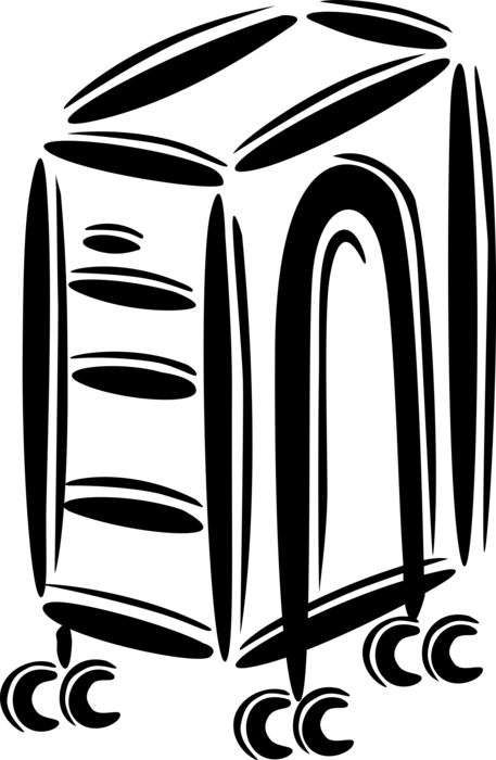 Vector Illustration of Desktop Computer Workstation Central Processing Unit