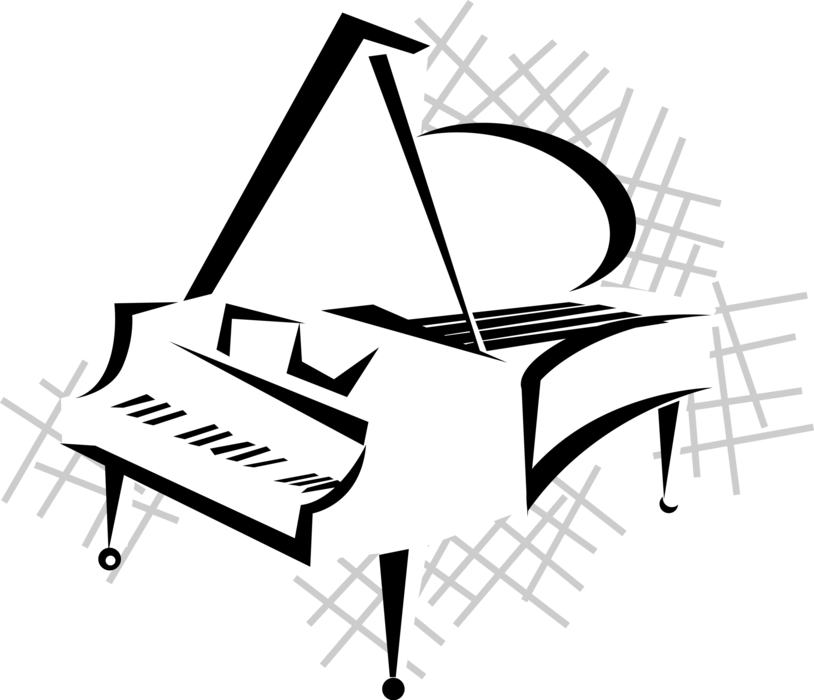 Vector Illustration of Grand Piano Keyboard Musical Instrument