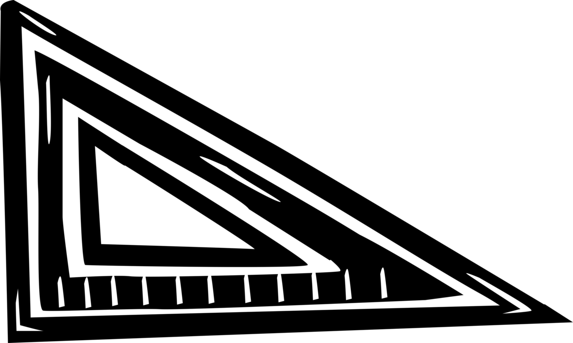 Vector Illustration of Ruler, Rule or Line Gauge Straight Edge Draws Lines and Measures Distances