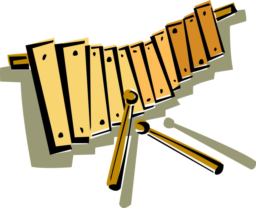 Vector Illustration of Xylophone Chromatic Musical Instrument