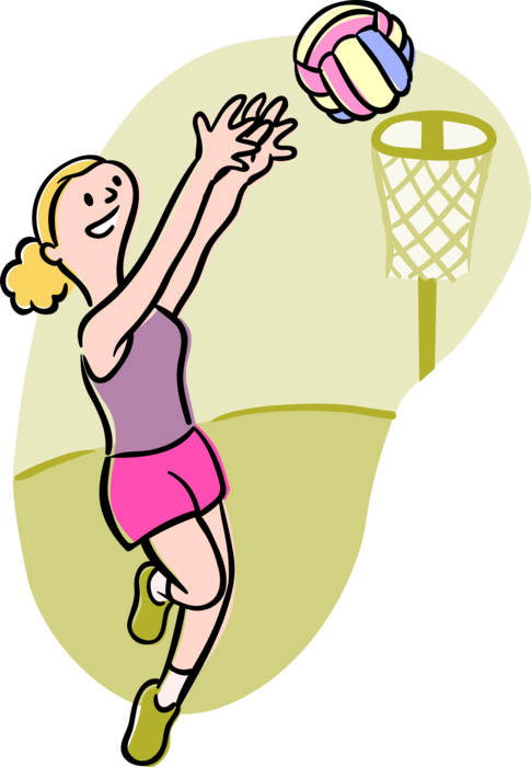 Vector Illustration of Sport of Basketball Game Player Shoots Basketball at Net Hoop