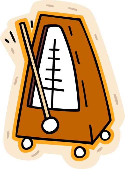 Vector Illustration of Musician's Metronome Helps Keep Steady Tempo