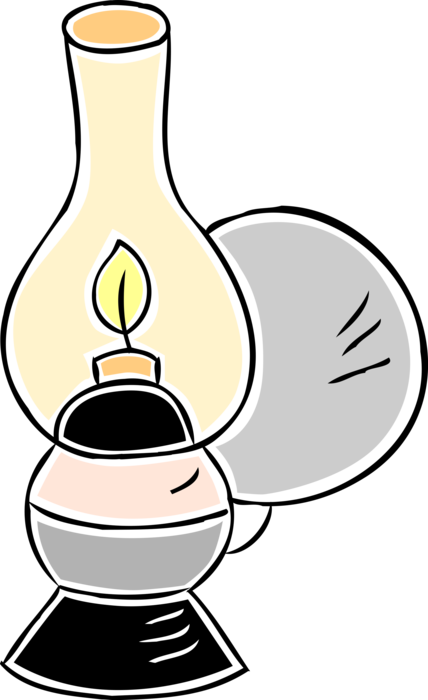 Vector Illustration of Kerosene Oil Lamp Hurricane Lantern Provides Light