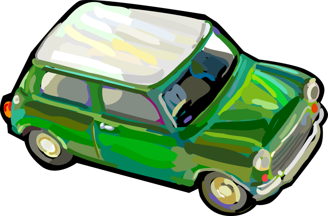 Vector Illustration of Austin Mini Cooper Automobile Motor Vehicle Car