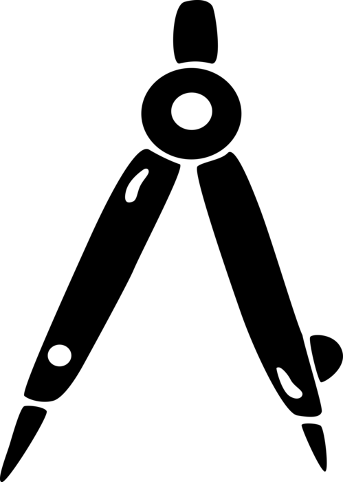 Vector Illustration of Measurement Compass used in Geometry, Navigation and Drafting