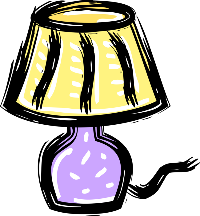 Vector Illustration of Table Lamp Living Room Light Fixture