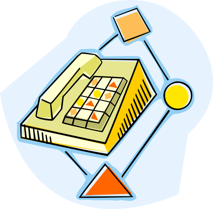 Vector Illustration of Landline Point-to-Point Telecommunications Device Telephone Phone