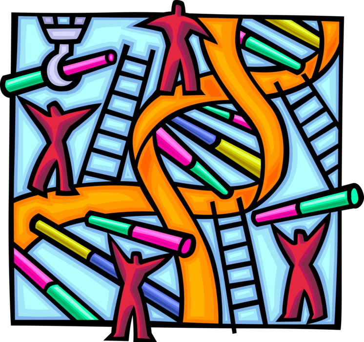 Vector Illustration of Human Genetics Cytogenetics Microscopy Analyzing Chromosomes DNA