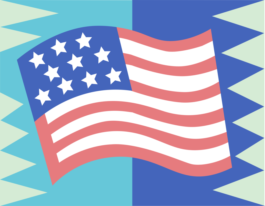 Vector Illustration of United States of America Stars and Stripes American Flag of USA