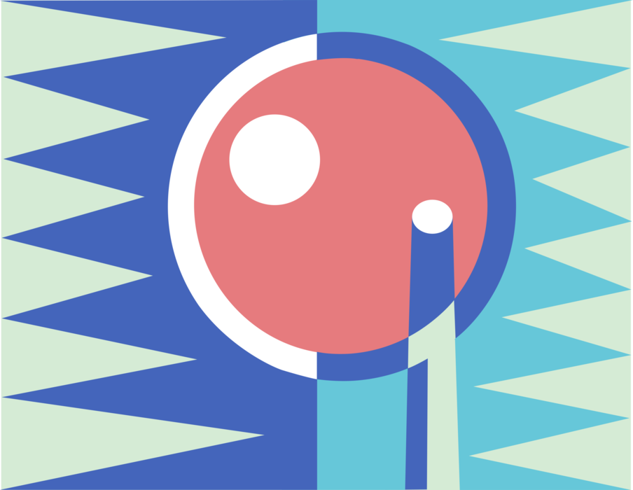 Vector Illustration of Game of Pocket Billiards Pool Ball with Cue Stick