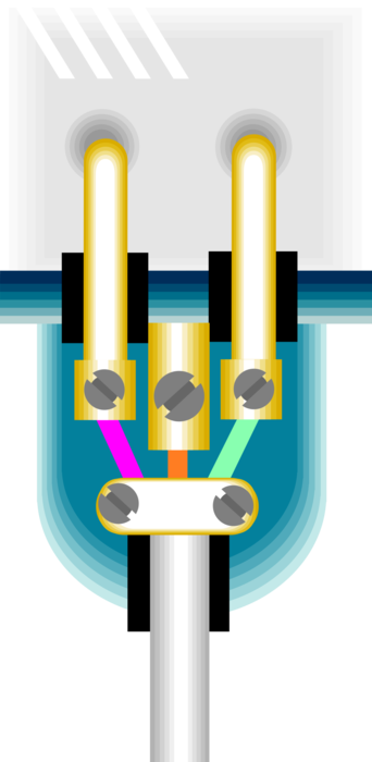 Vector Illustration of European 220 Volt Electrical Outlet Plug