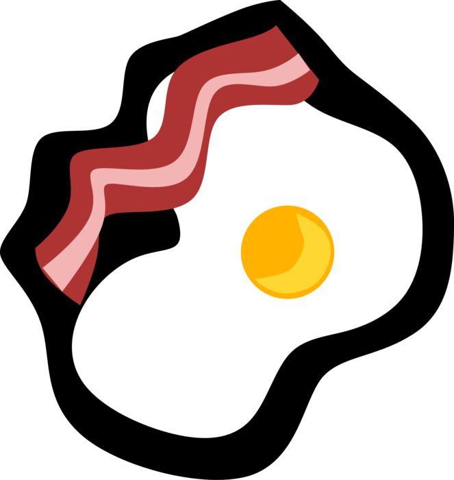 Vector Illustration of Breakfast Bacon & Fried Egg