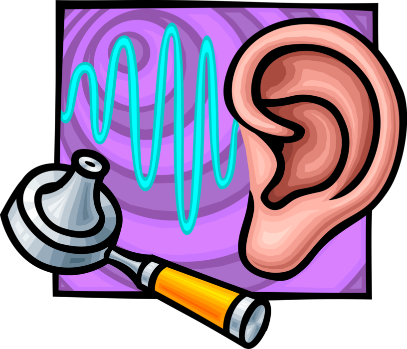 Vector Illustration of Doctor's Otoscope or Auriscope Medical Device Looks in Ears During Examination