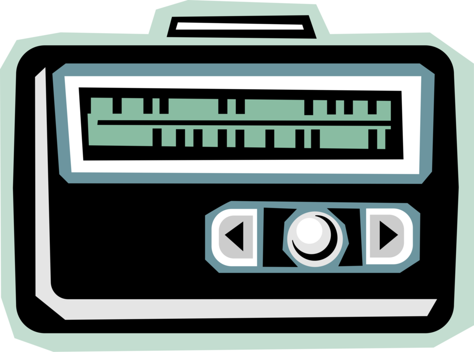 Vector Illustration of Radio for Receiving Broadcasts Over Airwaves