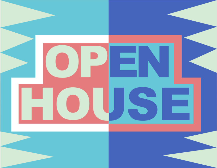 Vector Illustration of Residential Real Estate Open House Sign