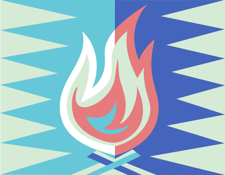 Vector Illustration of Outdoor Recreational Activity Campfire Fire at Campground Campsite with Flames