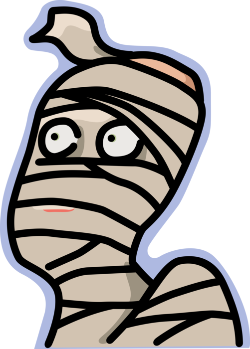 Vector Illustration of Scary Halloween Mummy Deceased Human