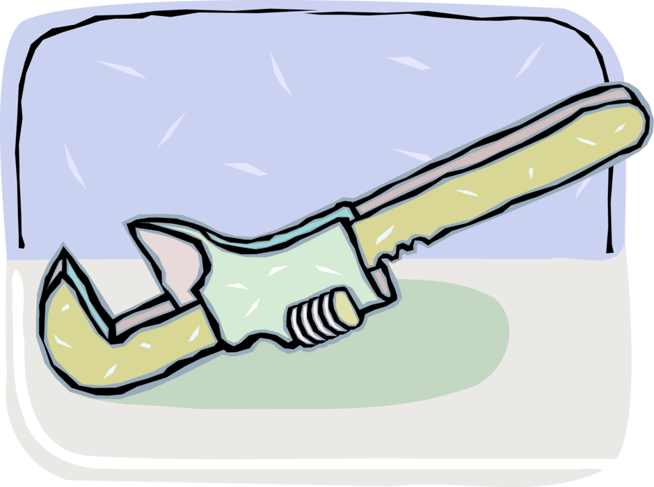 Vector Illustration of Pipe Wrench or Stillson Wrench used for Turning Soft Iron Pipes