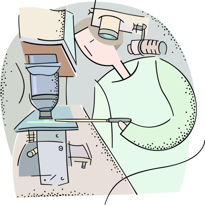 Vector Illustration of Electronic Microscope Uses Beam of Electrons to Create Image of the Specimen