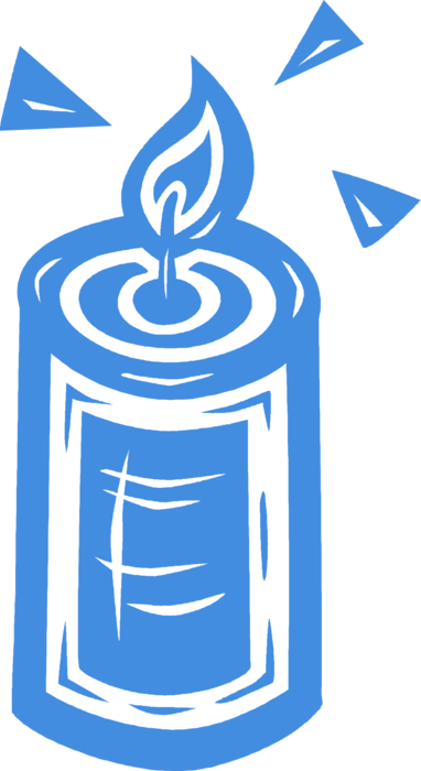 Vector Illustration of Candle Ignitable Wick Embedded in Wax with Burning Flame