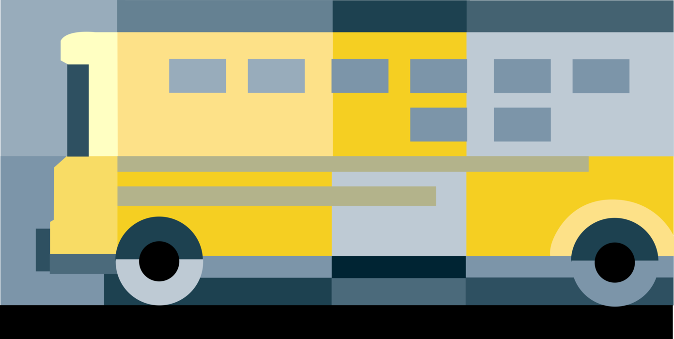 Vector Illustration of Schoolbus or School Bus used for Student Transport To and From School