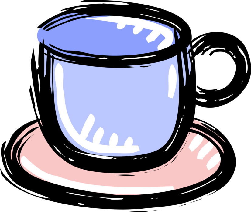 Vector Illustration of Cup of Hot Freshly Brewed Coffee Beverage Drink