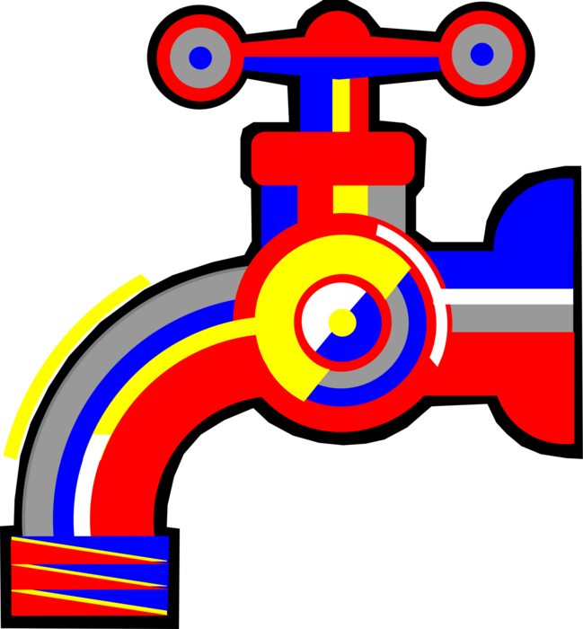 Vector Illustration of Sink Water Faucet Spigot