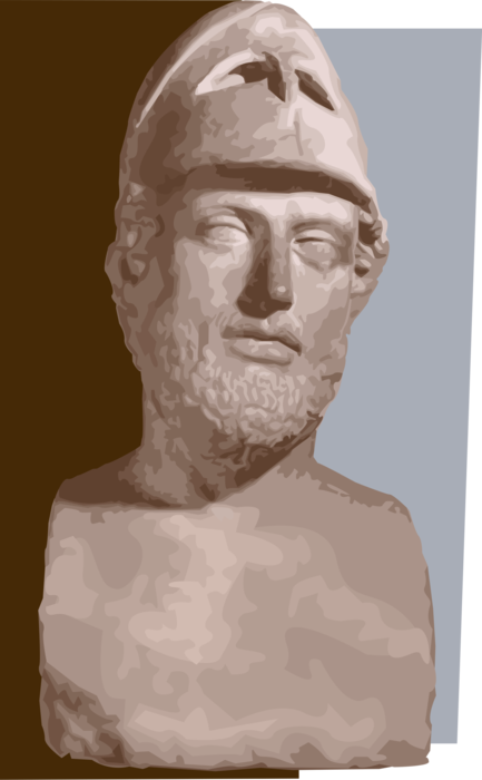 Vector Illustration of Pericles, Influential Greek Statesman, Orator, General of Athens During Golden Age