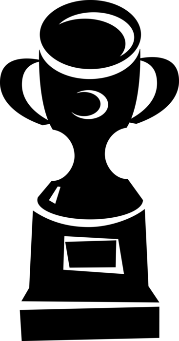 Vector Illustration of Winner's Trophy Award Recognizes Specific Achievement or Evidence of Merit