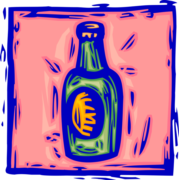 Vector Illustration of Bottle of Ale Beer or Soft Drink Soda