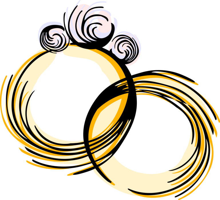 Vector Illustration of Matrimonial Wedding Band Marriage Rings