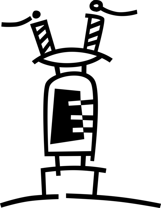 Vector Illustration of Electricity Transmission Wire with Ceramic Insulator and Electrical Wire