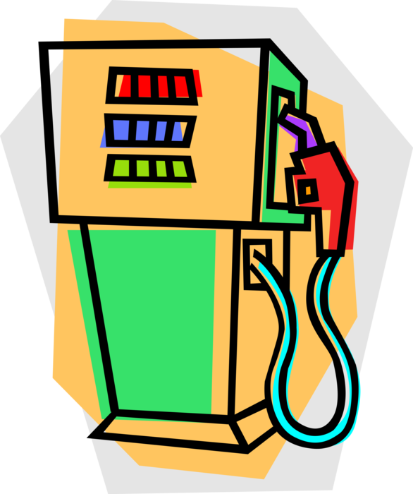 Vector Illustration of Gas Station Petroleum Fuel Gasoline Pump with Hose