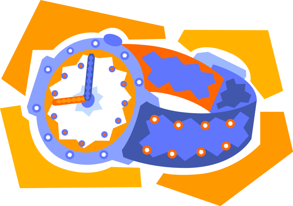 Vector Illustration of Wristwatch Timepiece Watch Keeps Time