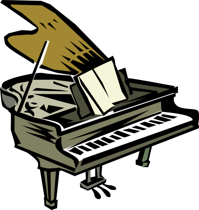 Vector Illustration of Grand Piano Keyboard Musical Instrument