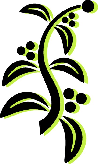 Vector Illustration of Botanical Horticulture Plant Floral Flower Blossoms and Leaves