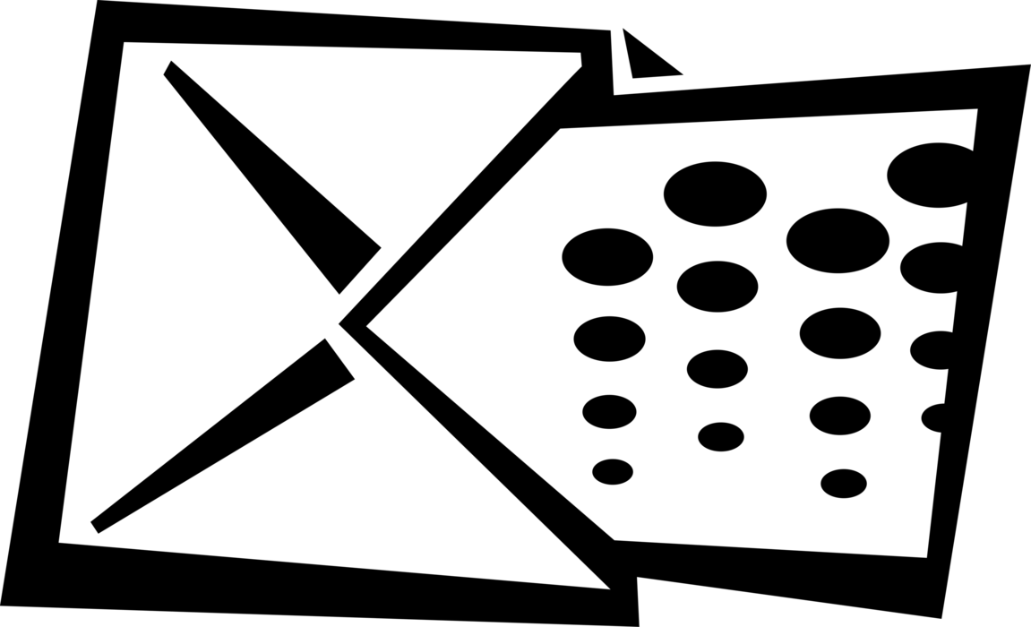 Vector Illustration of Post Office Mail or Postal Airmail Envelope, Letters, Postcards, and Parcels