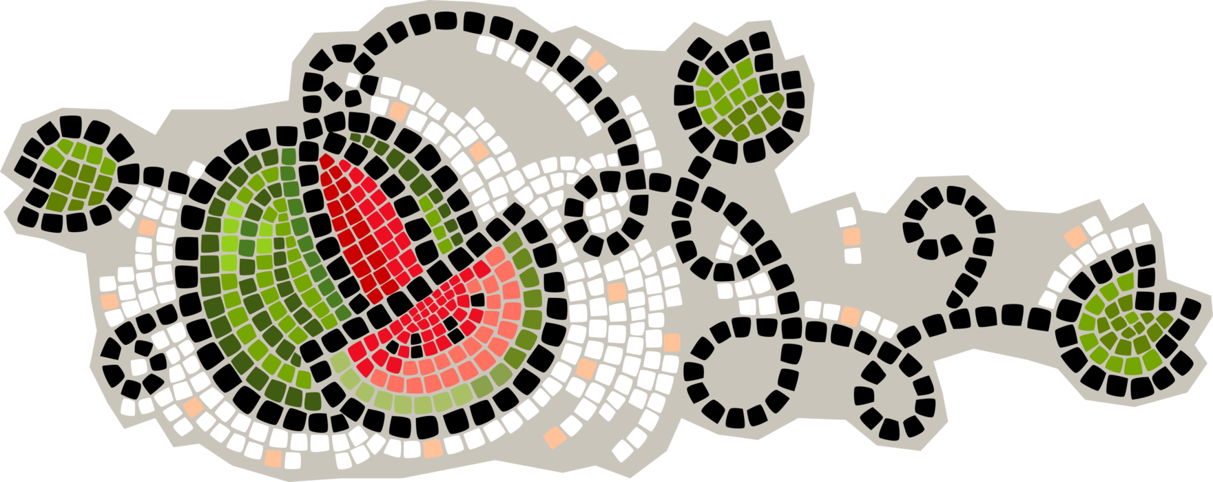 Vector Illustration of Decorative Mosaic Watermelon Fruit Melon