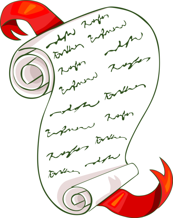 Vector Illustration of Festive Season Christmas Letters to Santa Claus with Ribbon