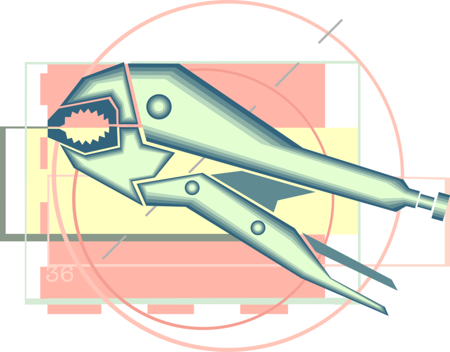 Vector Illustration of Locking Pliers Mole Grips or Vise-Grips