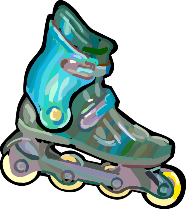 Vector Illustration of Rollerblading Inline Rollerblade Skate
