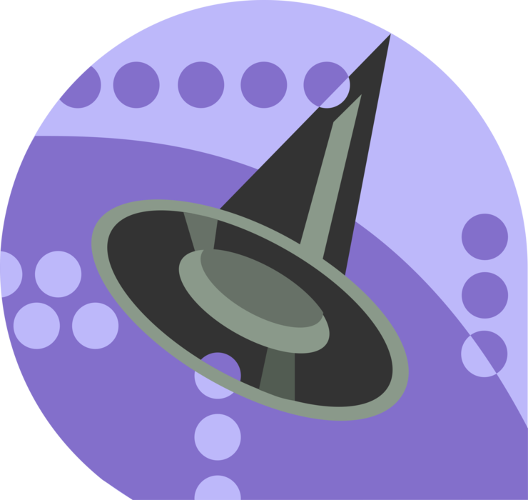 Vector Illustration of Halloween Sorceress Witch's Hat