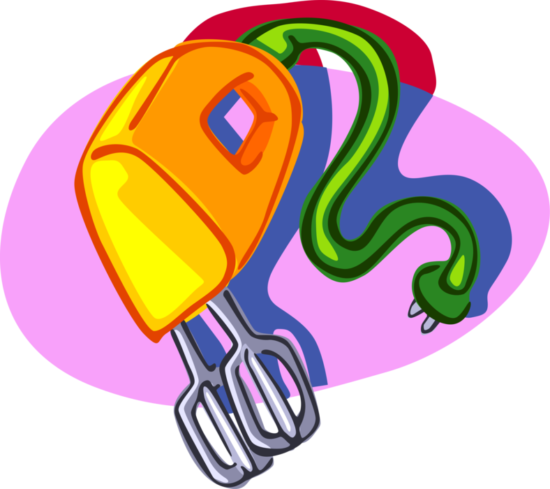 Vector Illustration of Kitchen Electric Hand Mixer