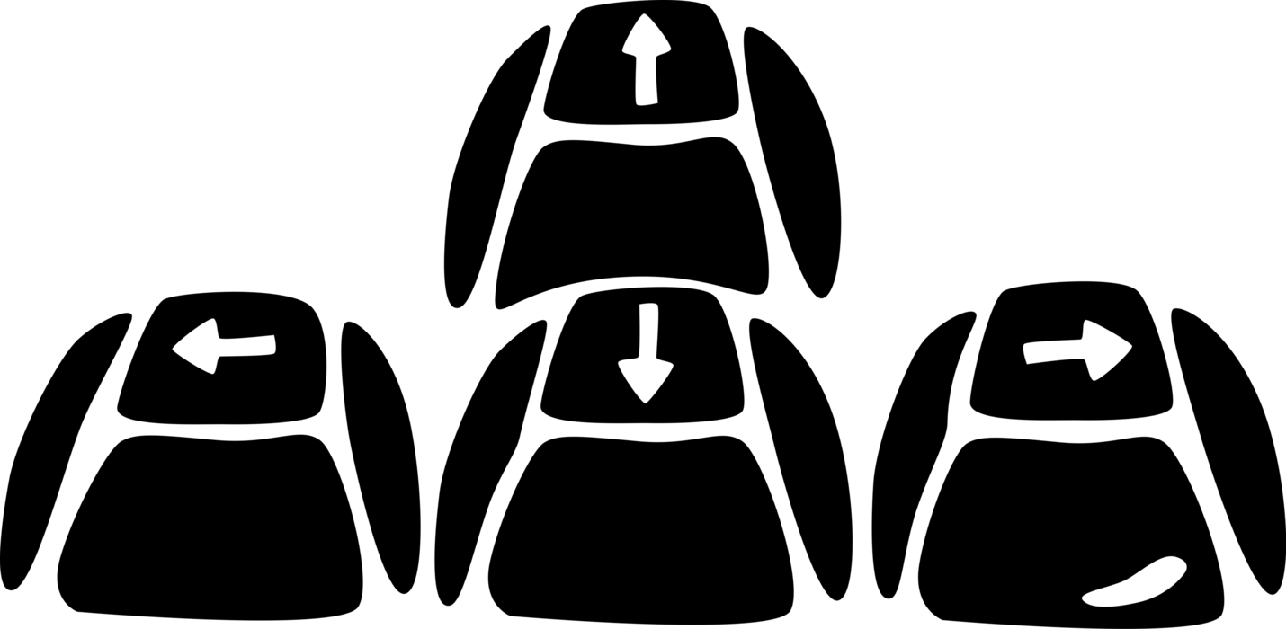 Vector Illustration of Keyboard Directional Keys, Left, Right, Up, Down
