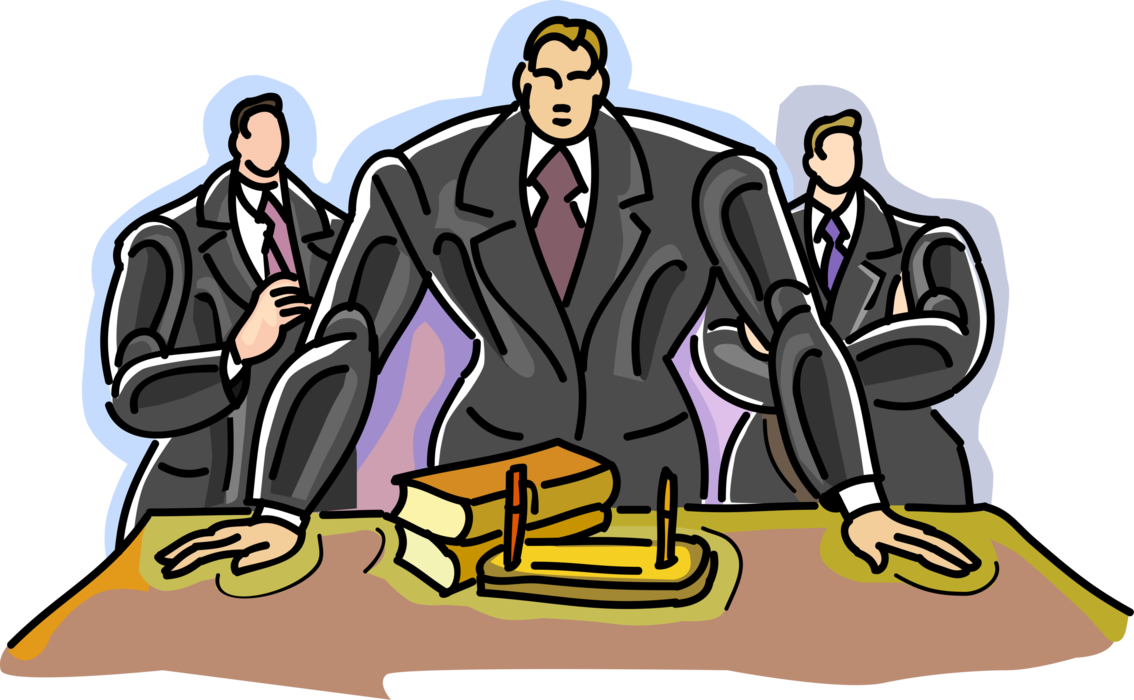 Vector Illustration of Businessmen Negotiate Business Deal in Office