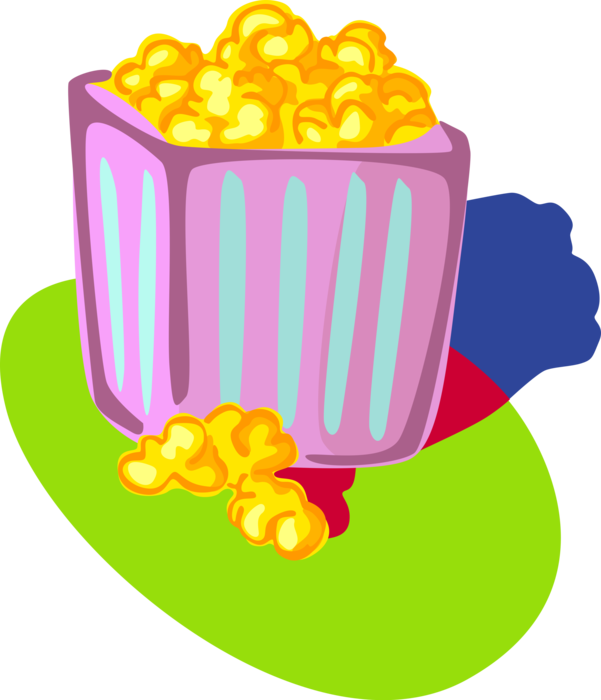 Vector Illustration of Popping Corn Popcorn Snack Food Eaten in Movie Theater or Theatre