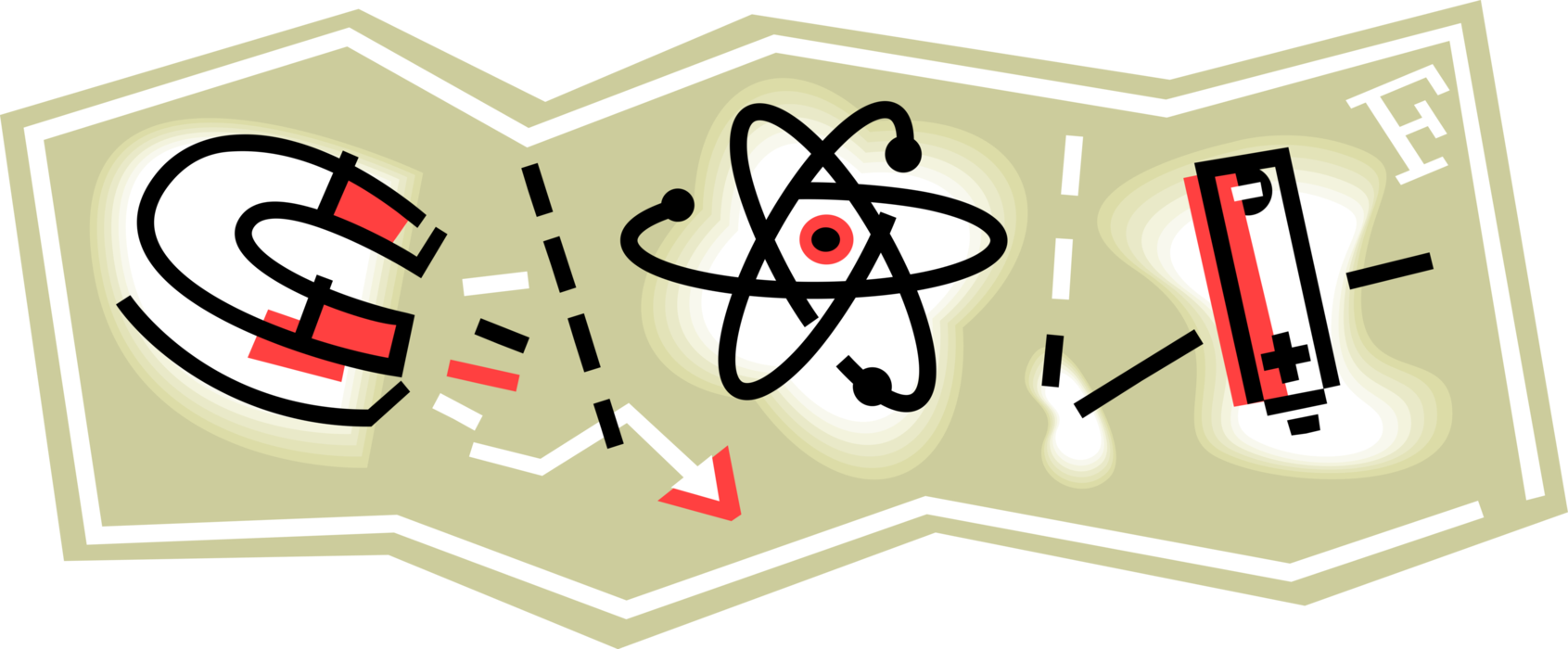 Vector Illustration of Magnetic Physical Phenomenon Produced by Motion of Electric Charge